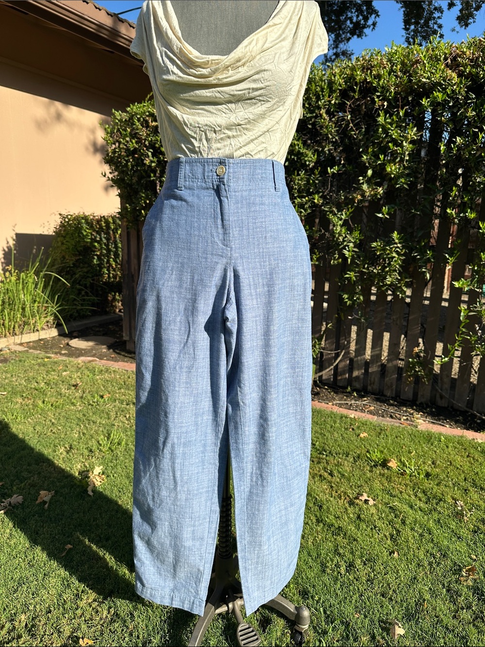 Talbots Light Blue High-Rise Wide-Leg Pants